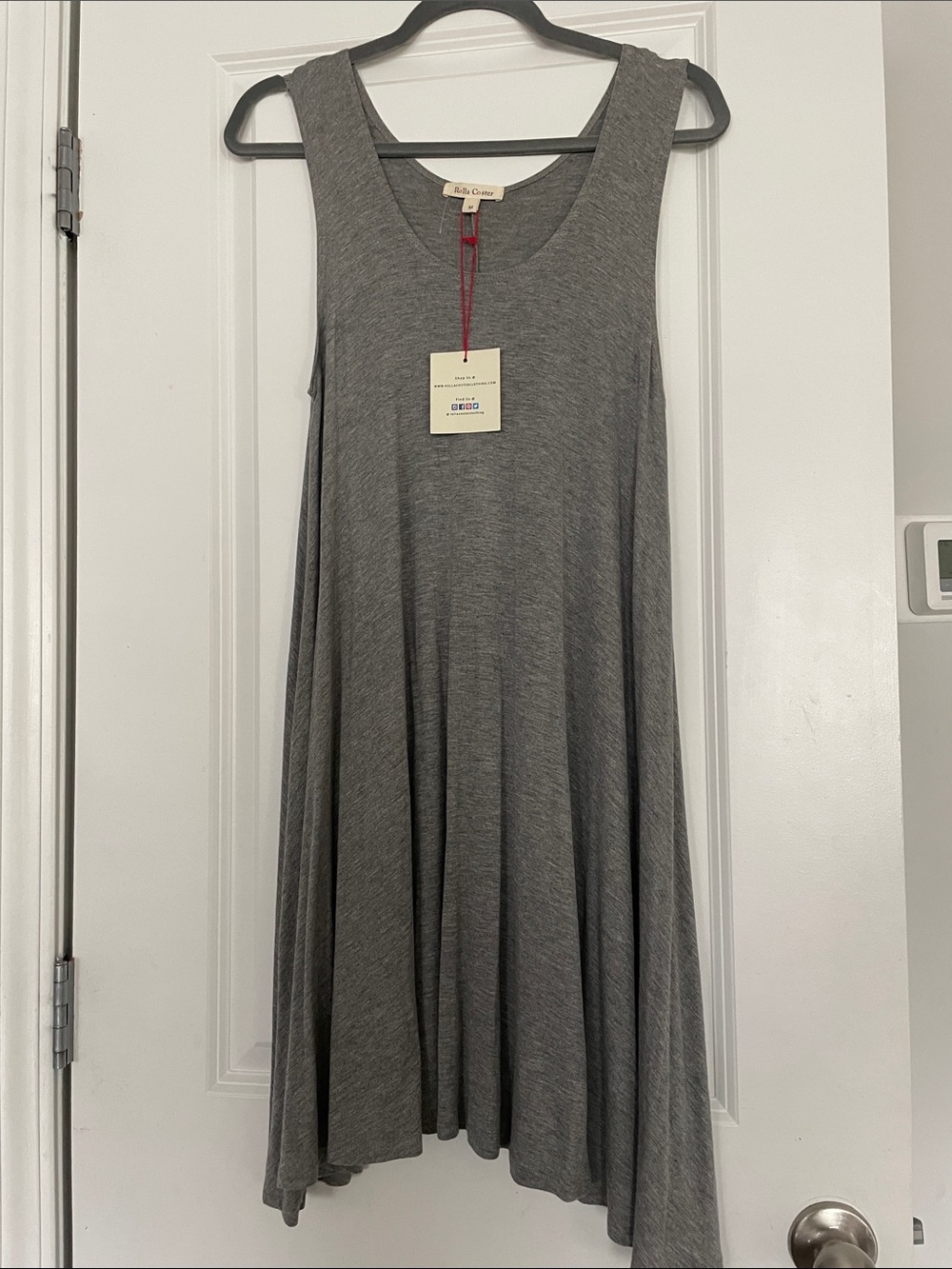 Rolla Coster Tank Fit and Flare Dress Size M Gray Vacation Travel Relaxed